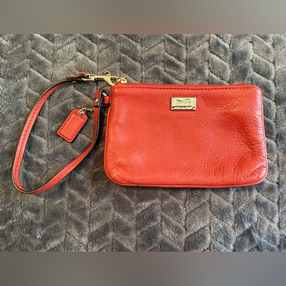 Leather Coach Wristlet